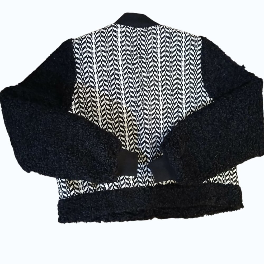 7 FOR ALL MANKIND Tweed Sherpa Bomber Jacket - Like New - Picture 12 of 15